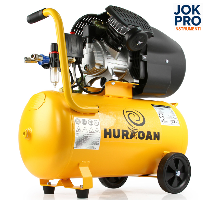 Bezeļļas divtaktu kompresors HURGAN, 50L
